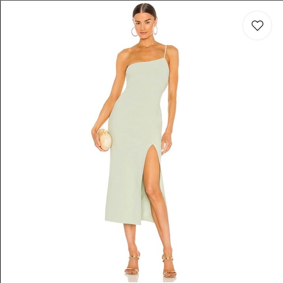 BEC & Bridge Fleur Asymmetrical Midi Avocado - Picture 2 of 7